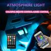 Интерьер автомобиля Атмосфера Ambient Lamps 5 светодиодных RGB неоновых лент Подсветка для ног Подвеска для подземного освещения App Music Active