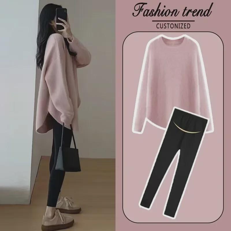 Мода для беременных осень 2024: Вязаные свитера маленького размера для зимы