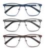 Modfans Blue Light Reading Glasses for Men Metal Frame Magazine Readers Magnifier Presbyopia Lens Eyewear Diopter +0.75~4.0