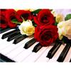 5D DIY Алмазная картина Фортепиано и розы Алмазная вышивка Набор для вышивки крестом Полный горный хрусталь Мозаика Домашний декор
