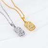 Non Fading Compass Pendant Necklace Silver Color Geometric Pendant Necklace  for Men Women
