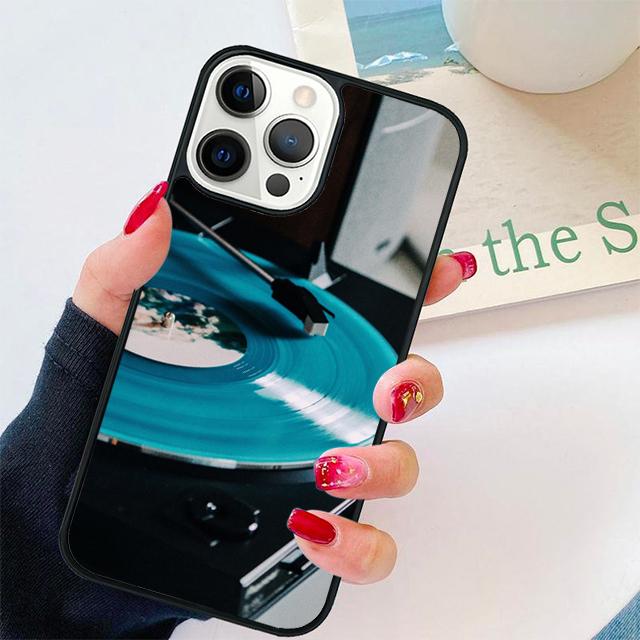 Виниловая пластинка Синяя этикетка Музыка Классика Чехол для телефона Для iPhone 17 Air 15 16 Pro Max 14 13 12 11 Pro Max Plus