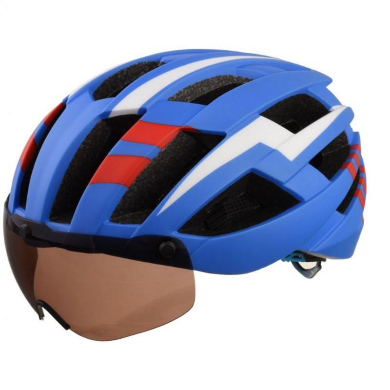 Matte Finish Integrated Cycling Helmet With Magnetic Goggle Attachment Road Mountain Bike Riding