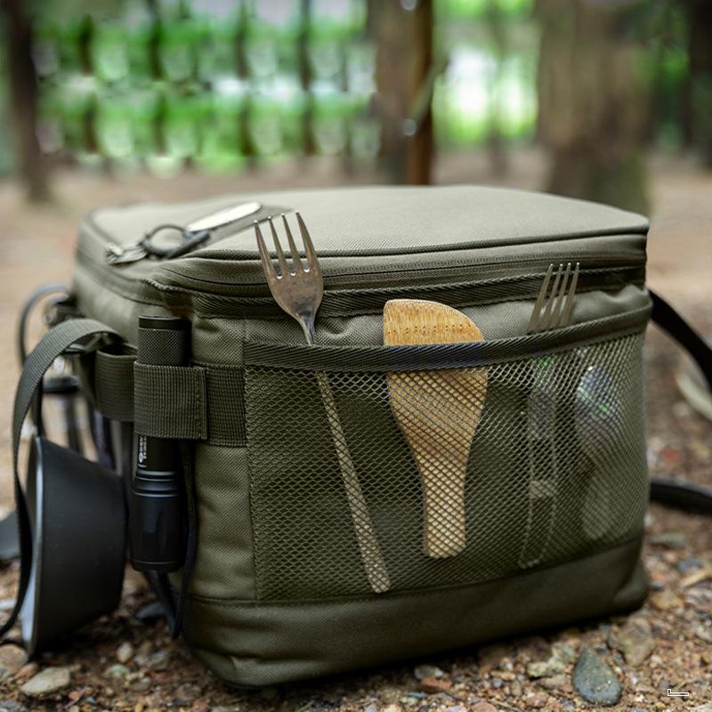 600D Oxford Waterproof Portable 20L Multiple Compartments Durable Camping Outdoor Tactical Picnic Barbecue Cookware