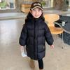 Girls Clothing Winter Warm Down Cotton Jackets Children Parka Faux Fur Collar Coat Girl Thicken Overalls Hooded Kids Clothes