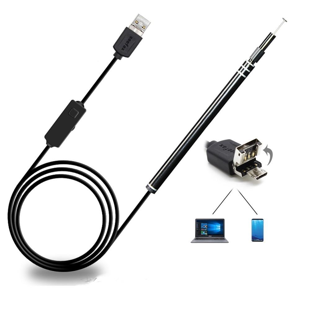 USB Эндоскоп для Уха Бороскоп с Водонепроницаемой Инспекционной Трубкой Камерой Премиум Качества