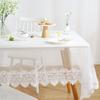 Table Cloth White Glass Yarn Tablecloth Round Table Juppe Luxury Embroidery Lace Tablecloths Hollow Dining Table Cover Elegant