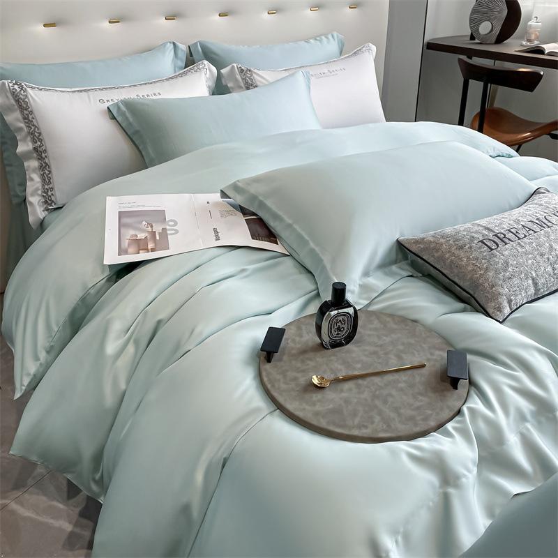 Набор из четырех предметов Lenzing Tencel Cool, 100 нитей, мытые однотонные пододеяльники