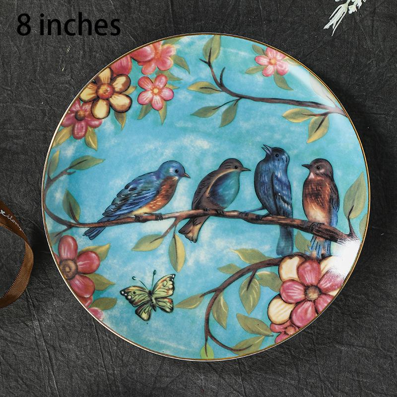 Европейская обеденная тарелка в стиле джунглей Керамическая тарелка Домашний обеденный стол Тарелки для стейков из говядины Блюда для закусок Блюдо для торта на завтрак