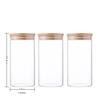 3x1300ml Food Storage Containers Conservation In Borosilicate Glass with Airtight Lid (10x20cm)