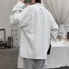 Мужская модная свободная повседневная рубашка-куртка с длинным рукавом в полоску на лето 2024 года