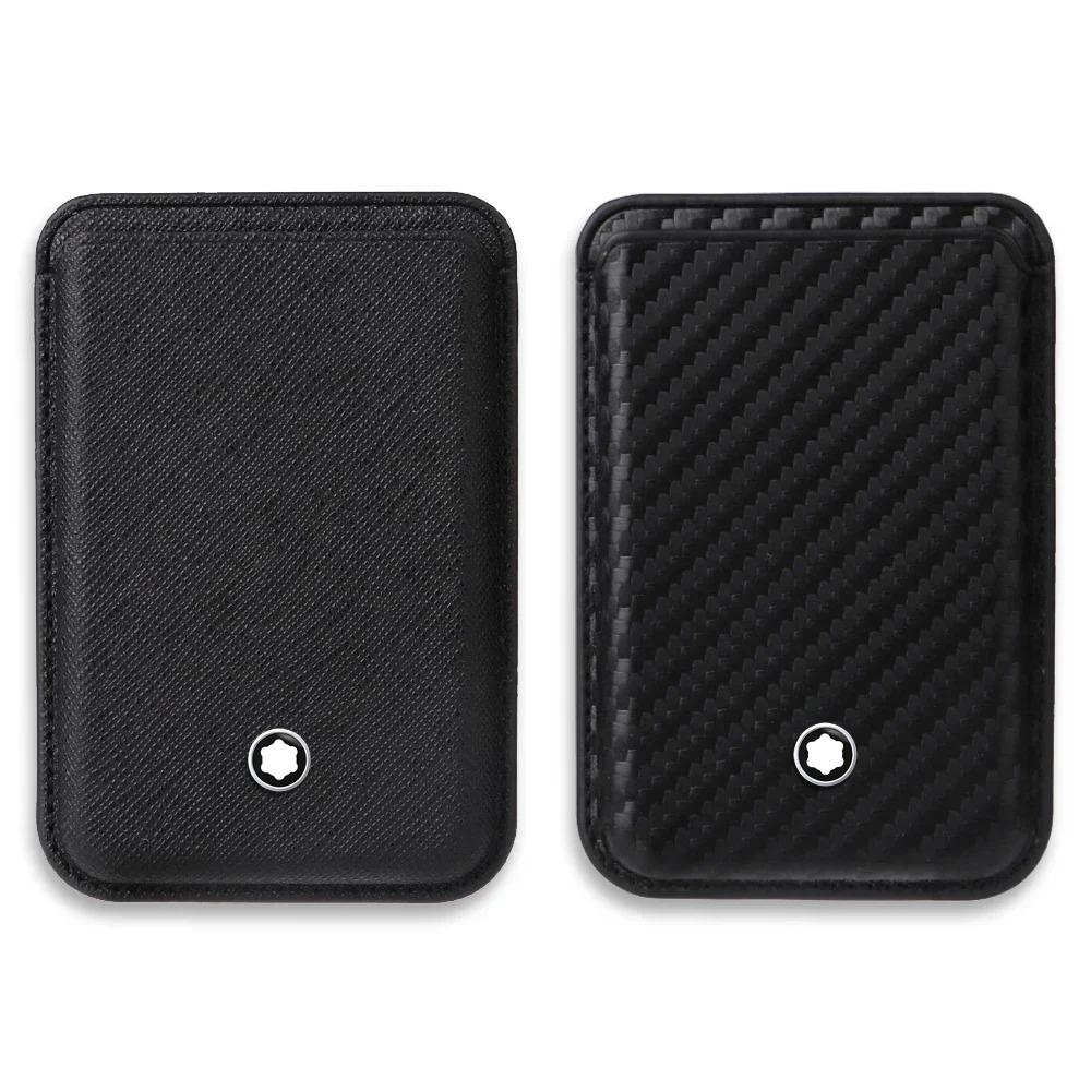 Роскошный Бизнес Sle Bla Сильный Магнитный Тип Кожа Сафьяно Держатель для Карт для Iphone 17 16 15 14 MagSafe Кошелек из Углеродного Волокна Телефон