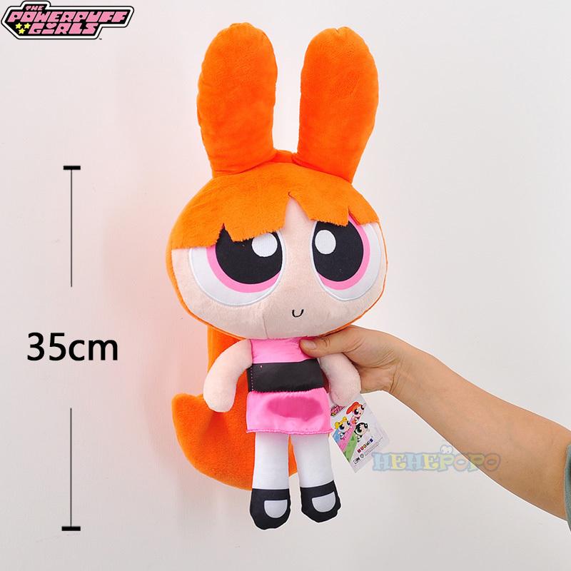 Classic The Powerpuff Girls Buttercup Bubbles Blossom Plush Toy 23cm/35cm, Cute Cartoon Doll Kawaii Peluche