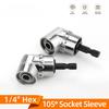 105 Degree Angle Socket Holder Adapter Adjustable Drill Bit Screwdriver 360 Degree Rotation Extension Rod Power Tool Accessories