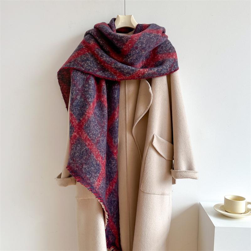 New Thickened and Elongated Winter Scarf Cashmere Feeling Shawl and Wraps Pashmina Neckerchief Bufanda Female Poncho 48Colors