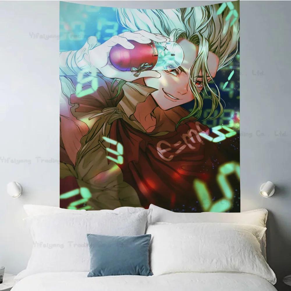 Аниме DrStone Настенный гобелен Арт-печать Японский настенный гобелен Аниме Настенное украшение для дома
