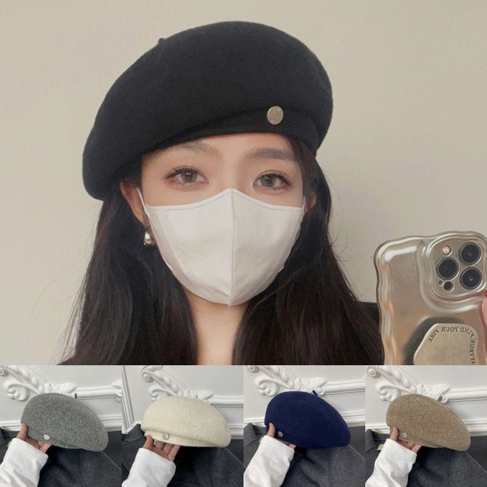 Winter Wool Felt Hat Warm Painter Hat New Wool Berets Girls
