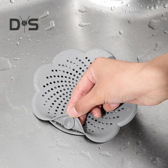 Фильтр для раковины, силиконовый антиблокировочный сливной фильтр, цветочный дизайн, герметик для запаха, кухонный аксессуар для ванной комнаты, канализационный слив, сетчатый сифон