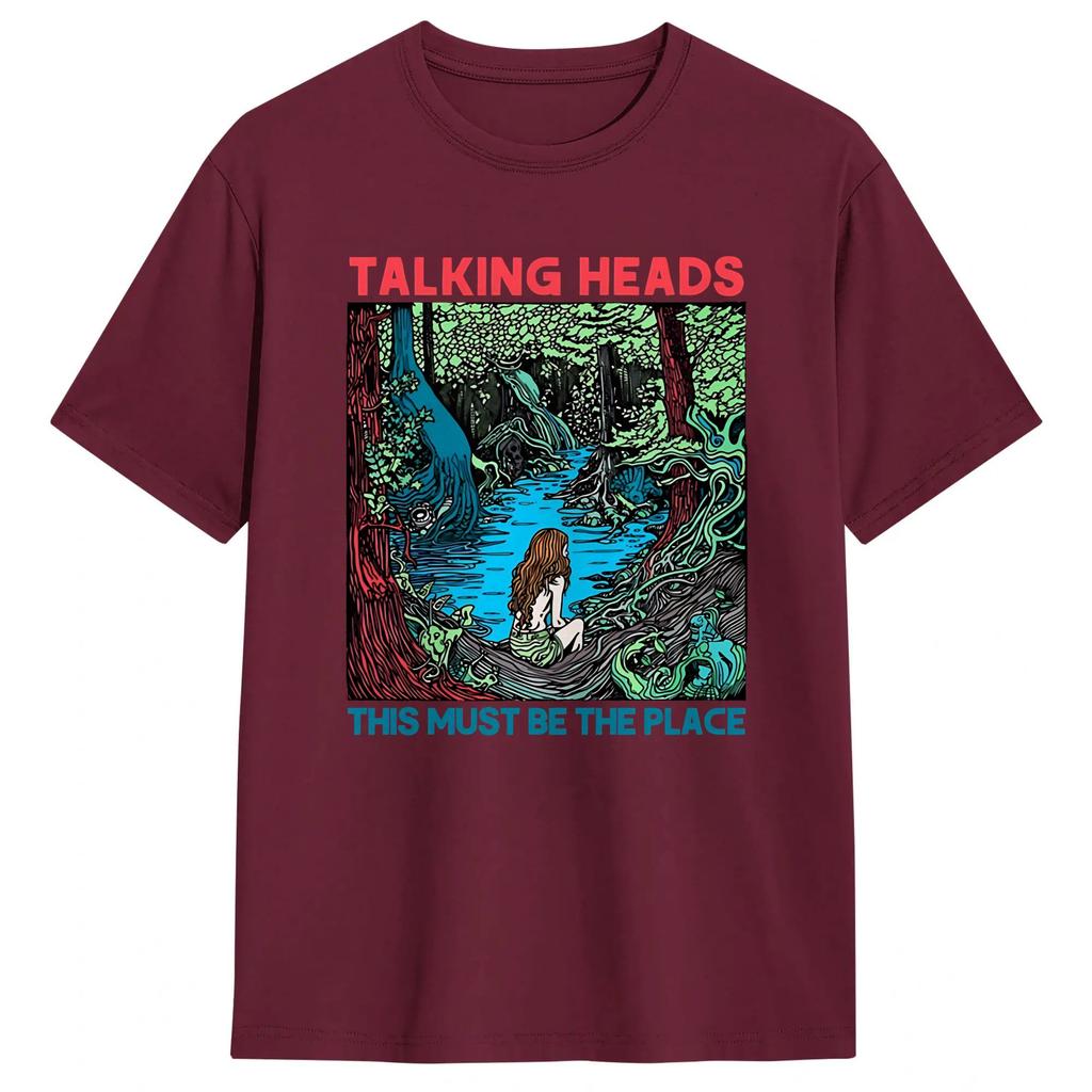 Band Talking Heads Art TShirt Beach 100 Cotton T Shirts For Unisexs Harajuku Printed Tee Shirt ShortSleeve Funny Tees