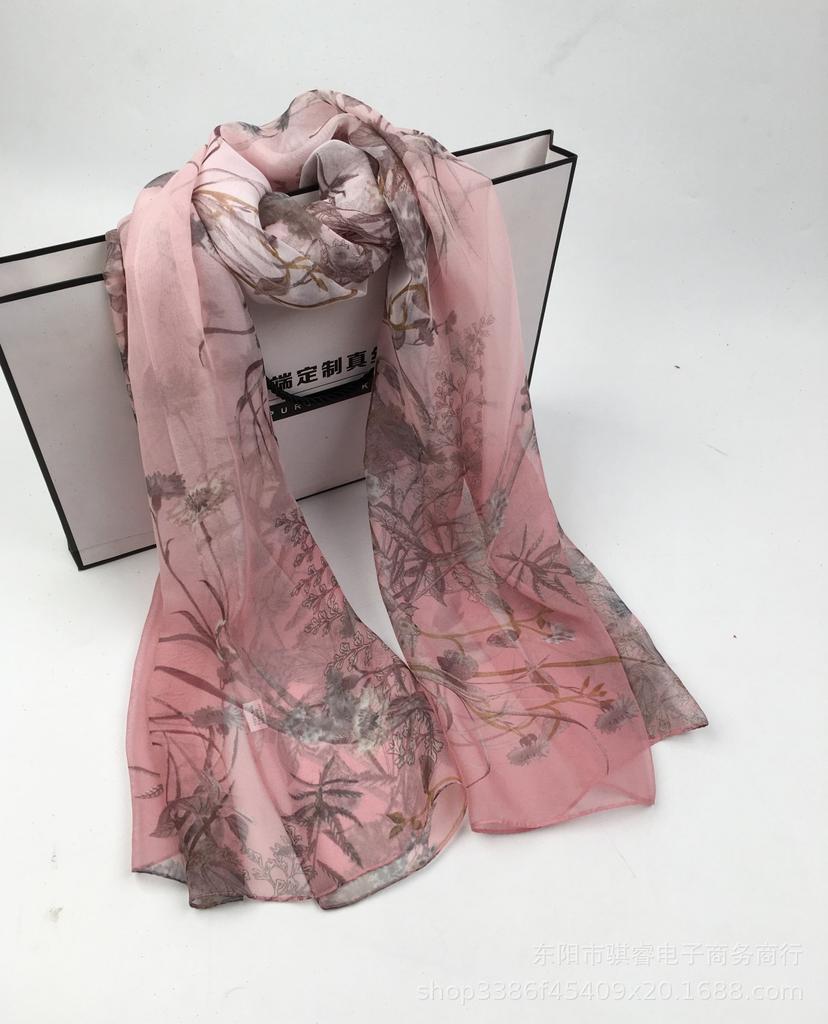 Ji Fashion Women'S Scarf Printing Temperament Versatile Foreign Trade Headscarf Georgette Soft Shawl