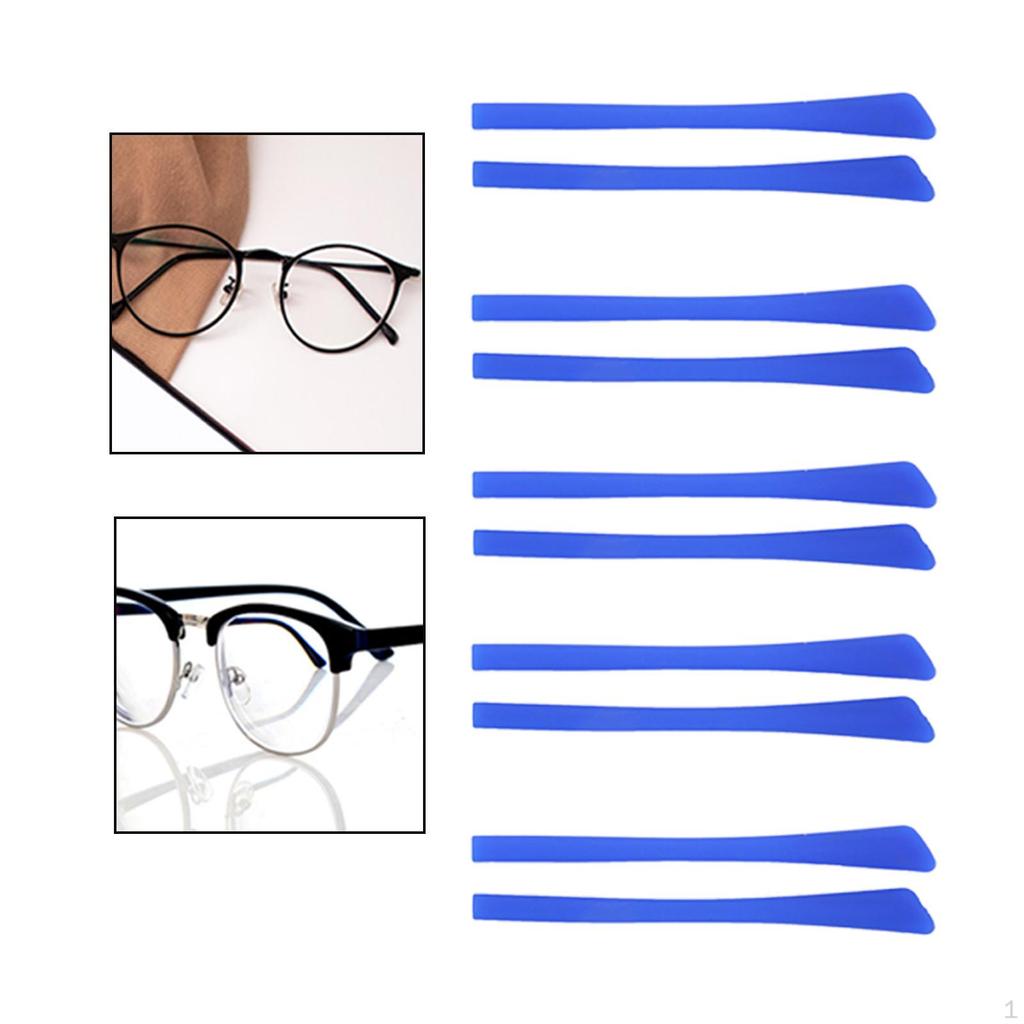 10 Pieces Silicone Eyeglass End Tips, Ear Sock Tubes Sunglasses Accessories Soft Temple Tips Comfort