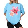 Women's Casual Printed T-Shirt Round Neck Pullover Short Sleeve Top