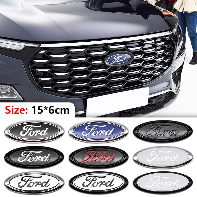 AACW1 15cm ABS Car Front Rear Trunk Badge Emblem Replacement For Ford Focus Mondeo EcoSport Ranger Fiesta Kuga Auto Tuning Accessories