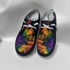 Окрашенные чернилами цветные туфли-бини женские полупедальные тапочки большого размера на плоской подошве повседневные одинарные туфли тренд
