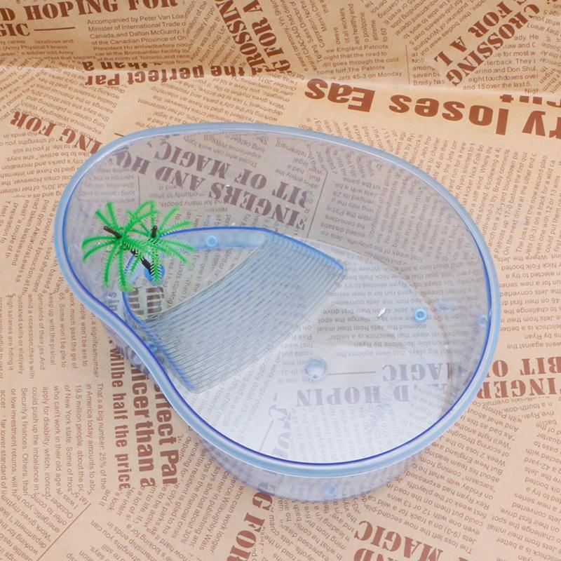 Ящик для разведения с платформой для обитания озерных черепах, аквариум для рептилий с имитацией растений