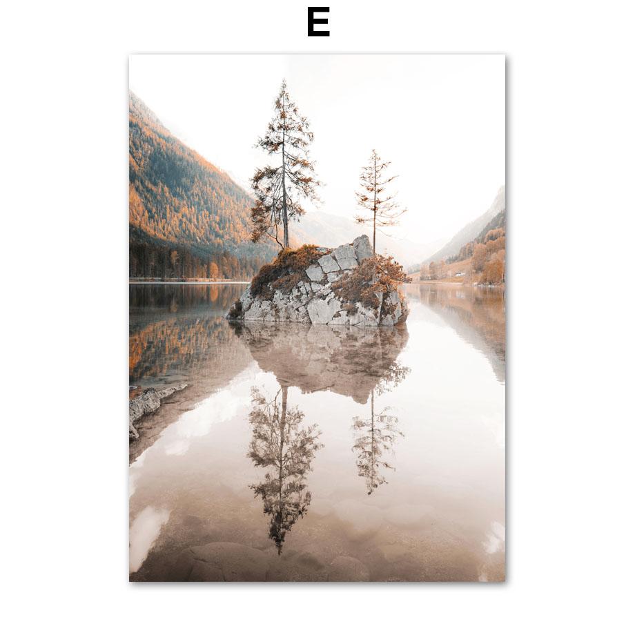 Бежевый Озерная Ферма Лодка Одуванчик Бохо Абстрактные Линии Плакаты И Принты Холст Искусство Настенное Украшение Дома Картины Для Гостиной