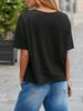 Women's V Neck T-Shirt Short Sleeve Flowy Loose Basic Summer Tee Top
