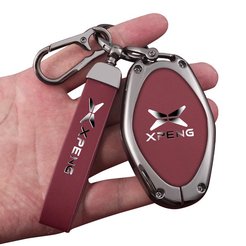 XPeng P7/P5/G3/G3i/G9 Key Case with Buckle & Rope - 2022 Model Car Key Shell Modification