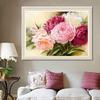 40*30cm 5D Full Diamonds Peony Flowers Embroidery Cross Stitch Kits Household Handmand DIY Decoration