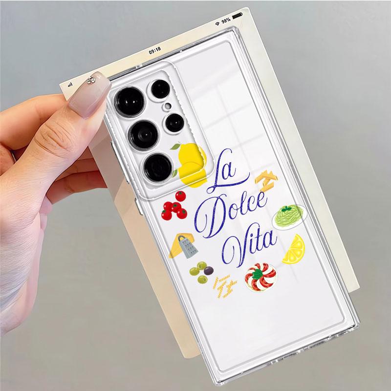 Чехол для Samsung Galaxy S26 S22 FE Note 20 Ultra 10 S20 Plus S21 S23 Ultra S25 Edge S24 Чехол для телефона Фрукты Буквы