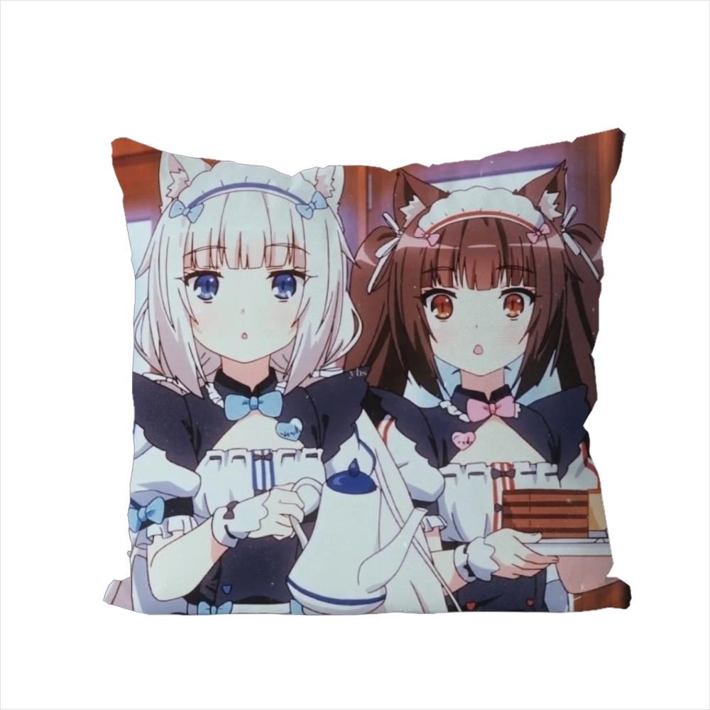 Наволочка NekoPara для Автомобиля Дивана Декоративная Домашняя Двусторонняя Печать Плюшевая Квадратная Подушка-Бросок Чехол