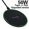 Ultra-Thin 50W Wireless Charger for Apple & Huawei Devices - 15W Round Desktop Charger