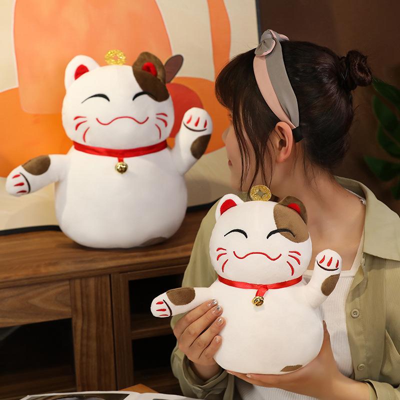 Cute Lucky Cat Doll Plush Toy Kitten Doll Children Sleeping Pillow Boy Soothing Ragdoll
