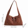 Solid Color Suede Tote Bag Korean Style Underarm Packs Casual Large Capacity Handbag  Girls