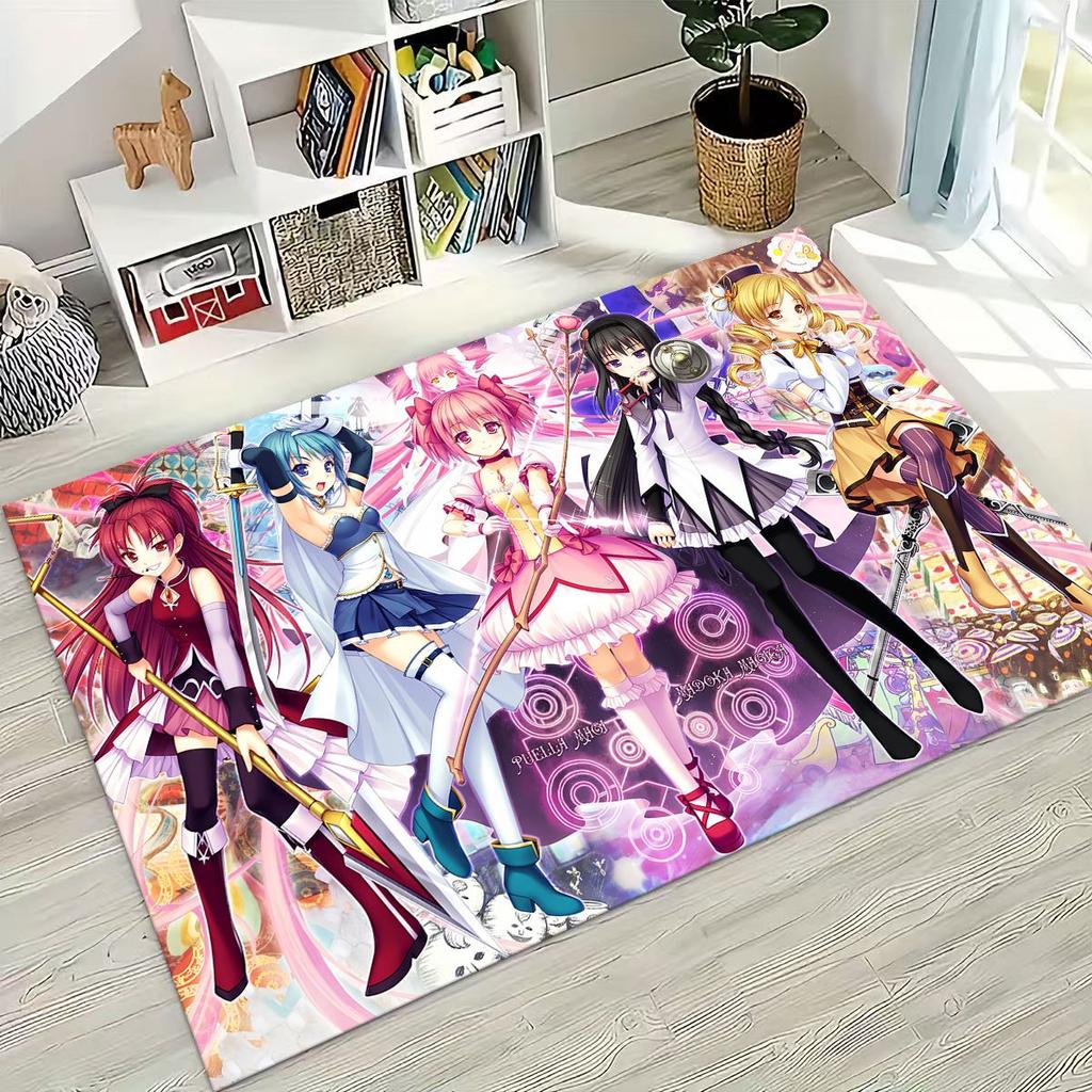 Мультяшный ковер Puella Magi Madoka Magica для девочки, аниме, для спальни, гостиной, дивана, домашний коврик, декор, большой детский нескользящий коврик для пола