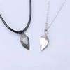 2Pcs Love Magnetic Versatile Couple Necklace Pendant Simple Wishing Stone Heart Ins Clavicle Chain Jewelry