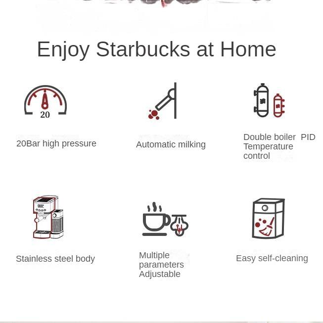 Full-Automatic Household Italian Coffee Machine Milk Frother Integrated20bar