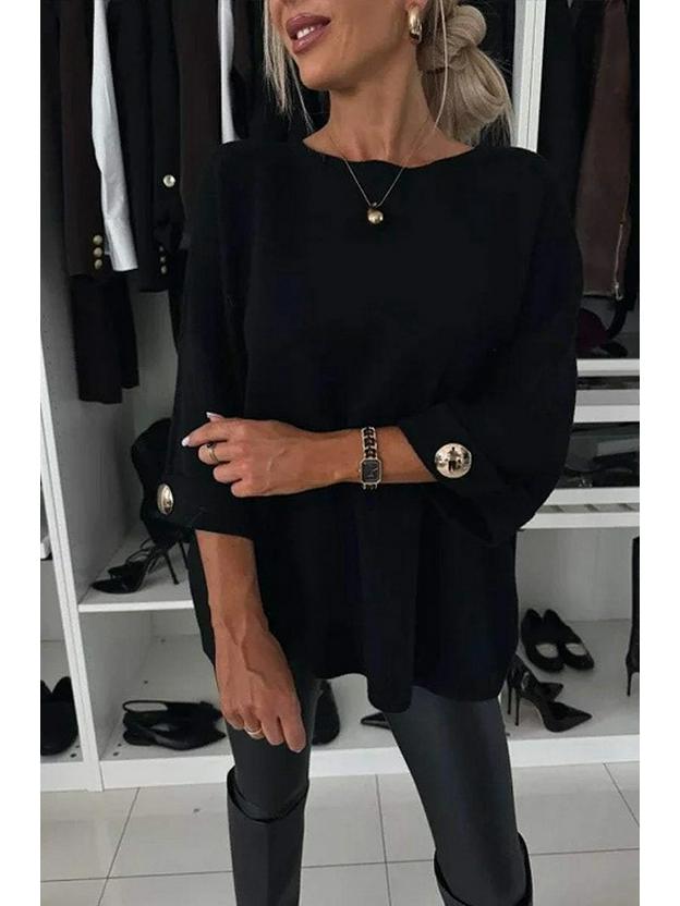 2024 Autumn Women's Round Neck Casual Knitted Top