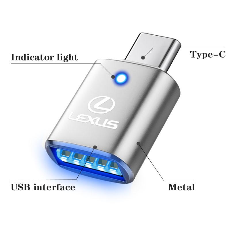 Type C OTG Male To USB Female Adapter Converter Connector For  Lexus F SPORT GX460 Ct200h IS250 ES 220D IS200 Fsport GS GX IS LS