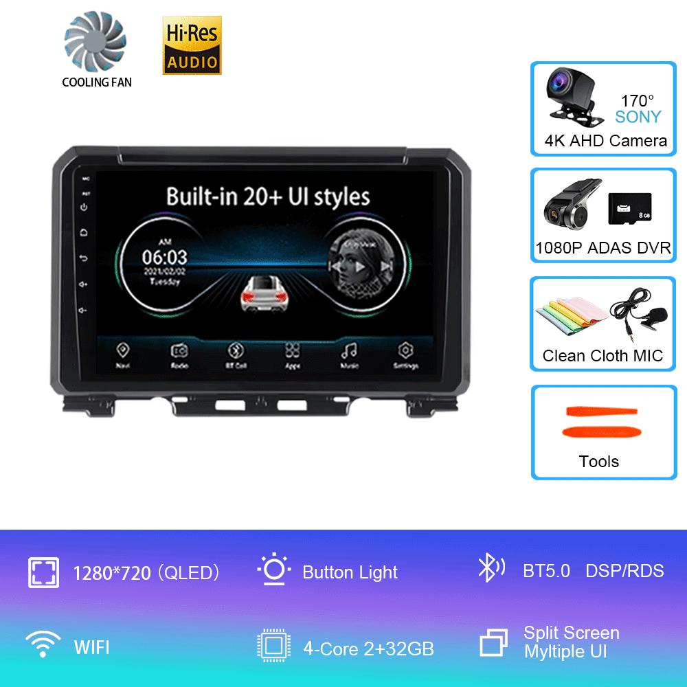 Android 14 для Suzuki Jimny 2018 2019 2020 Автомобильный радиоприемник Мультимедиа Видеоплеер Навигация GPS 5G WIFI DSP Carplay Auto 360 Камера