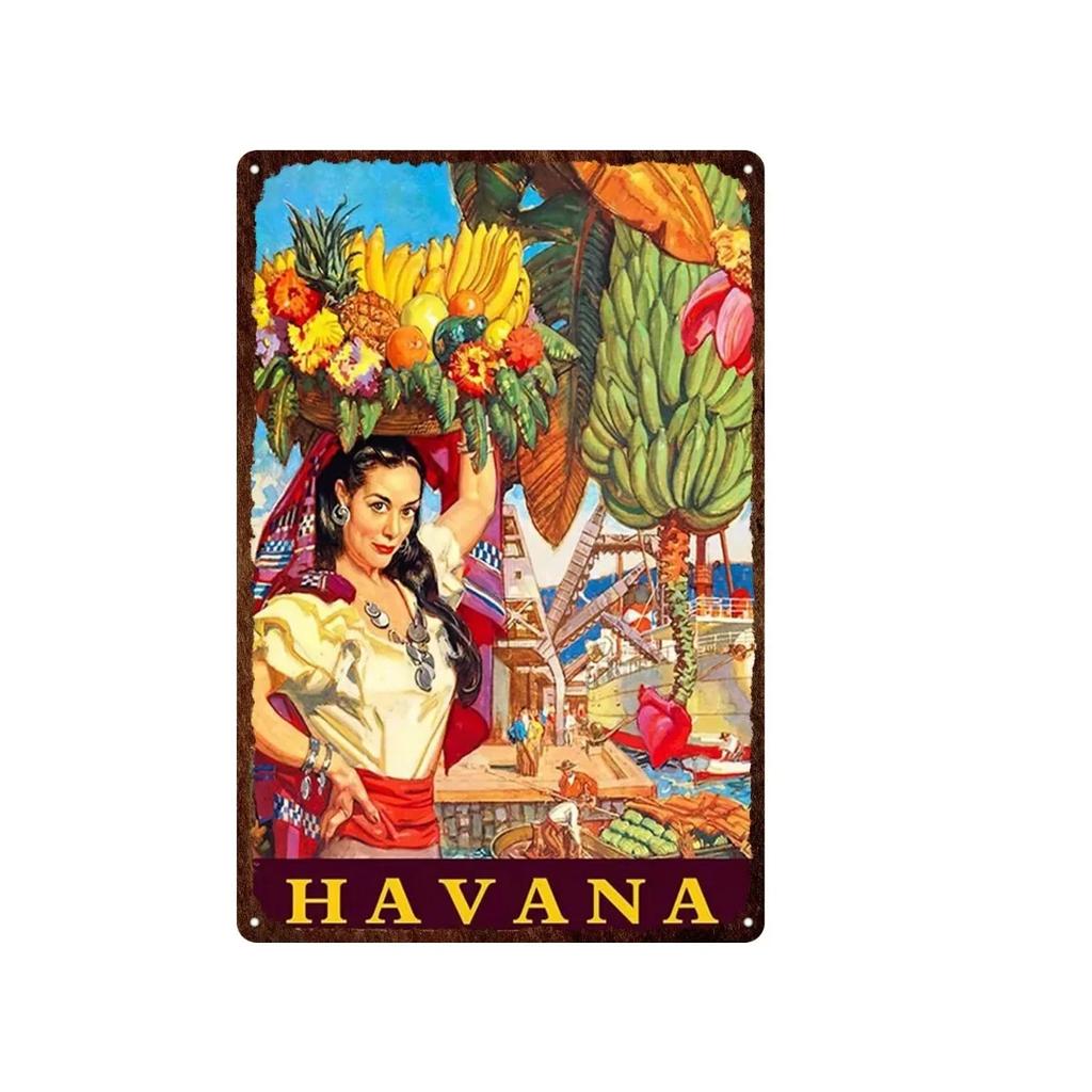 Aloha Philippines Brooklyn Vatican Bangkok Metal Plate Painting Iron Tin Sign Wall Art Picture For Garden Living Room Home Decor