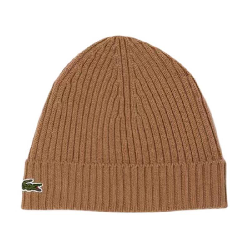 Lacoste Brand logo classic rib wool woolen hat Unisex couple style brown brimless dome basic simplicity Minimalist Casual RB0001-51-SIX