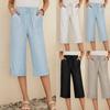 Fashion Women'S Capris Summer Slim Fit Short Pants Blue Pink Cotton Hemp Pants Casual Office Lady Pants Female Bottoms