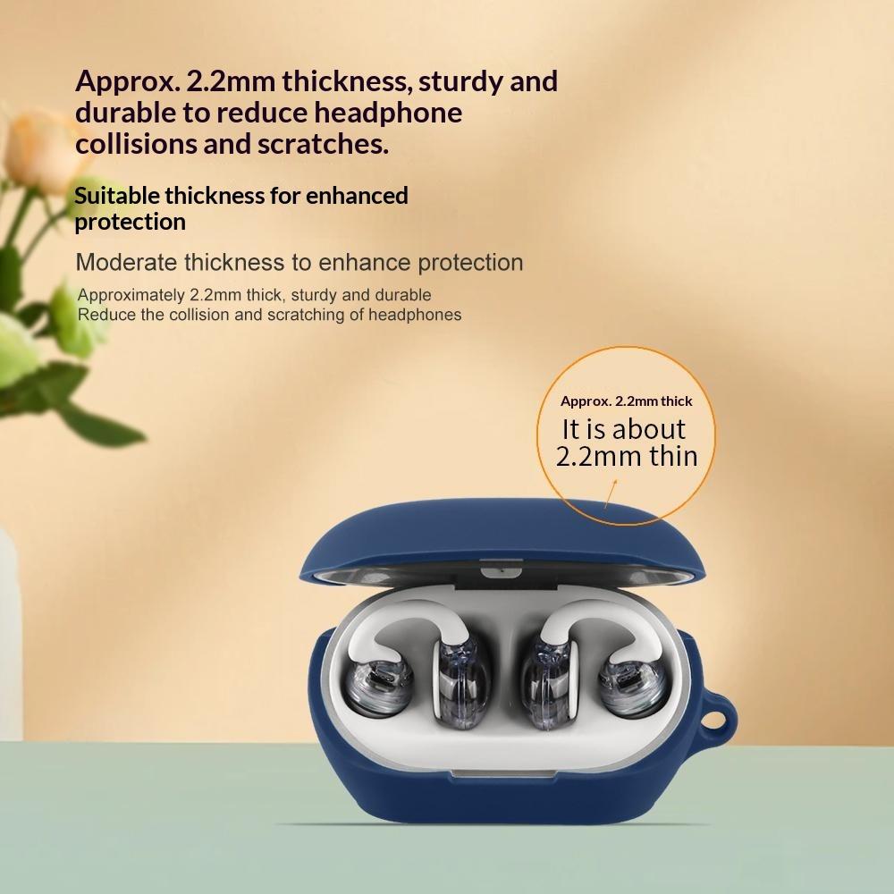 For JBL Soundgear Clips Silicone Case Wireless Earbuds Protective Cover with Anti-Lost Buckle