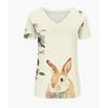 Летний топ с V-образным вырезом и принтом 3D-кролика, модные повседневные женские футболки с короткими рукавами