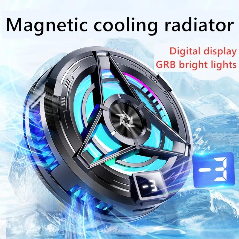 New Magnetic Mobile Radiator with Digital Display for Flat Plate Cooler Mobile Cooling Fan General Apple Huawei Samsung Mobile